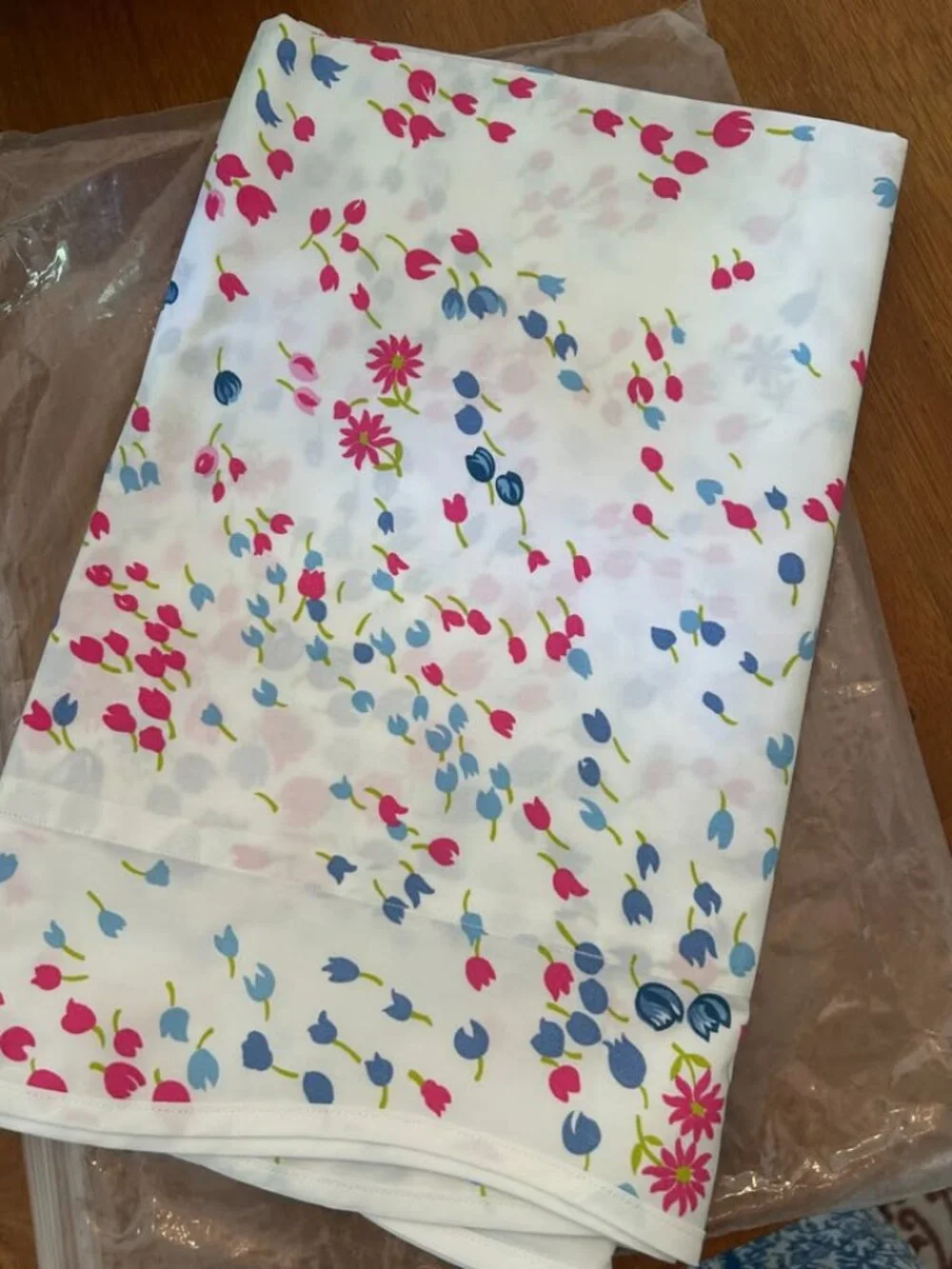 NWT D. Porthault Bouquet Eclaté Blue and Pink King Size Sham